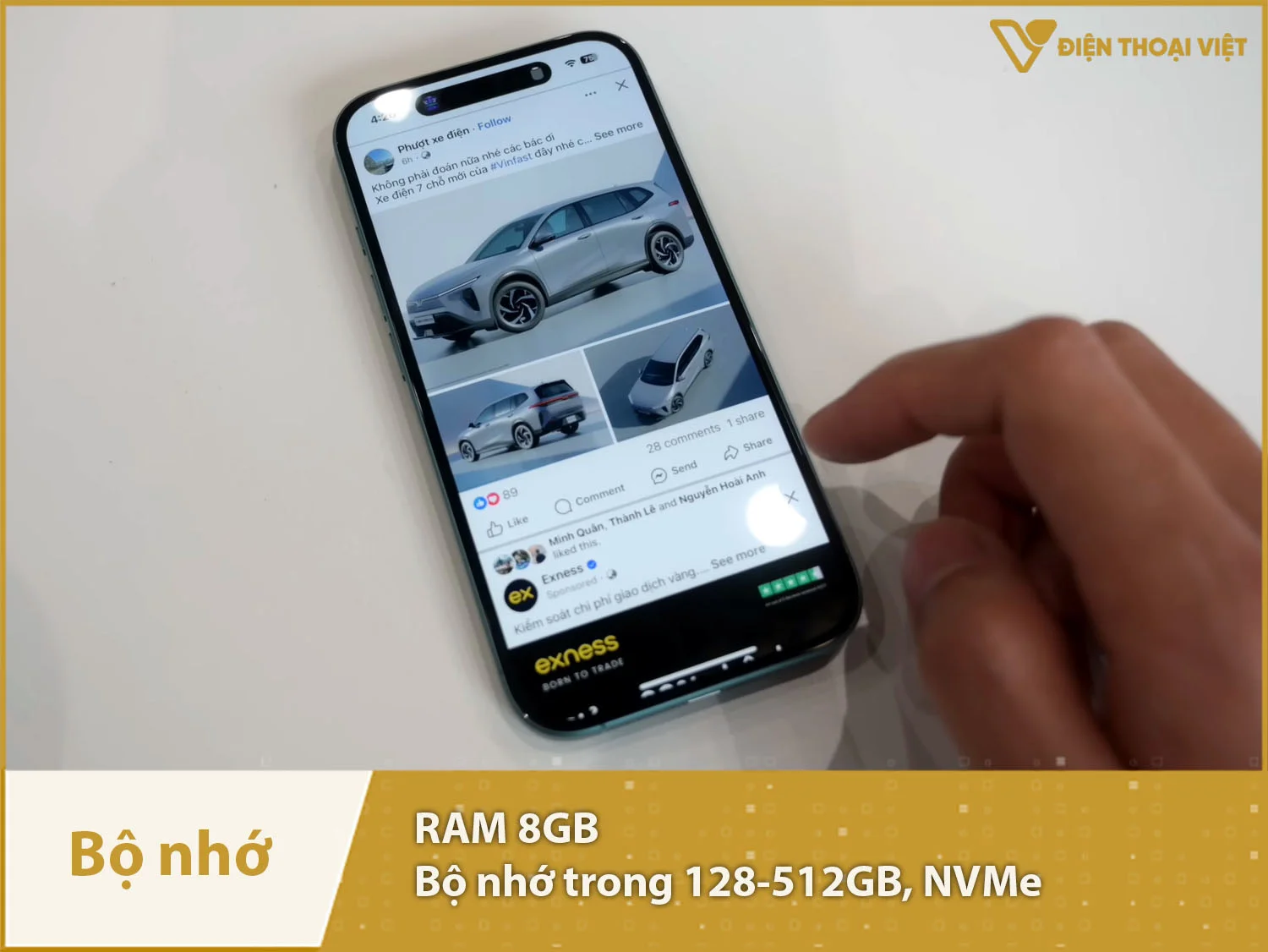 iPhone 16 có RAM 8GB & Bộ nhớ trong 128-512GB