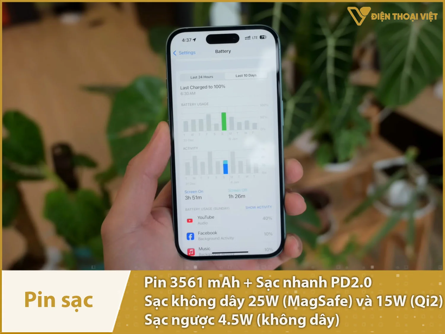 Trải nghiệm thời lượng pin lâu dài