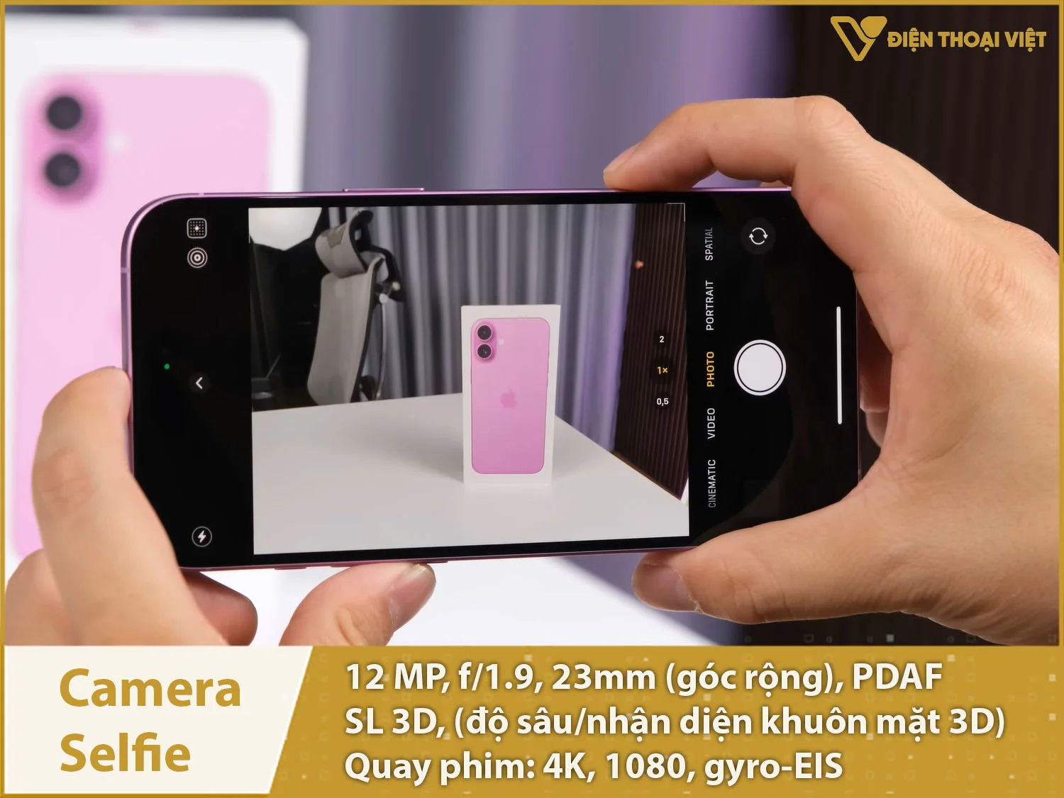 Camera selfie 12MP & Quay phim 4K