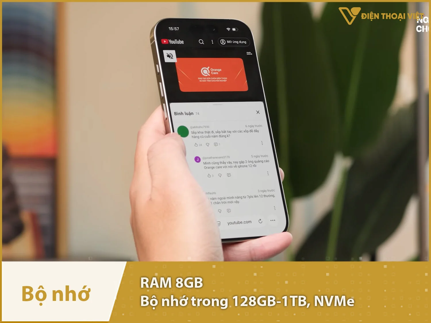 iPhone 16 Pro có RAM 8GB & Bộ nhớ trong 128GB-1TB