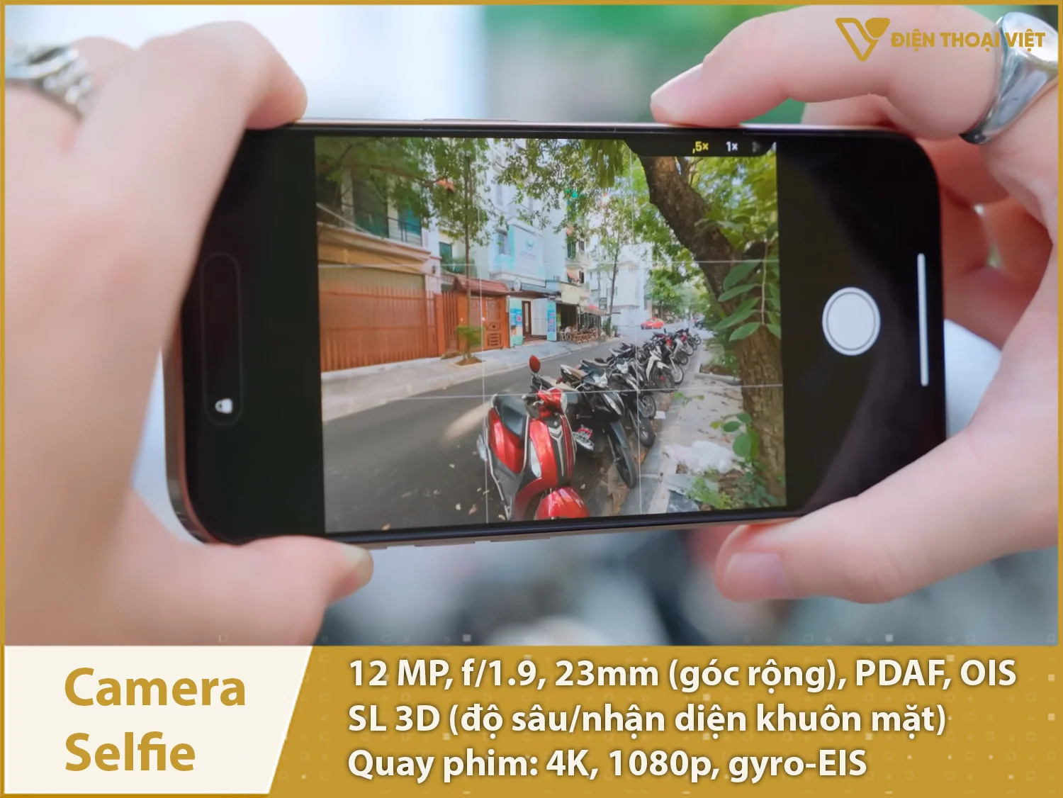 Camera selfie 12MP & Quay phim 4K