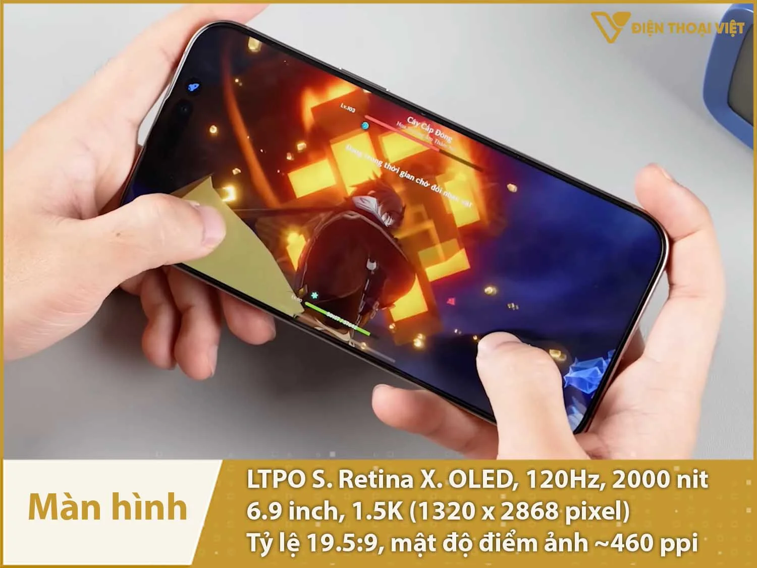Màn hình 6,9 inch 1.5K OLED 120Hz, độ sáng 2000 nit