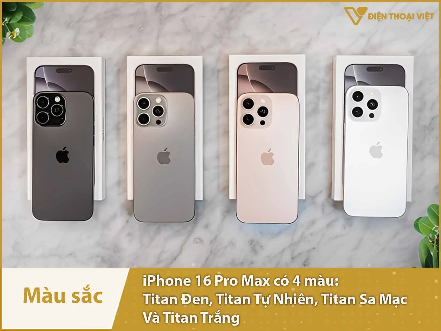 iPhone 16 Pro Max có 4 màu sắc lựa chọn