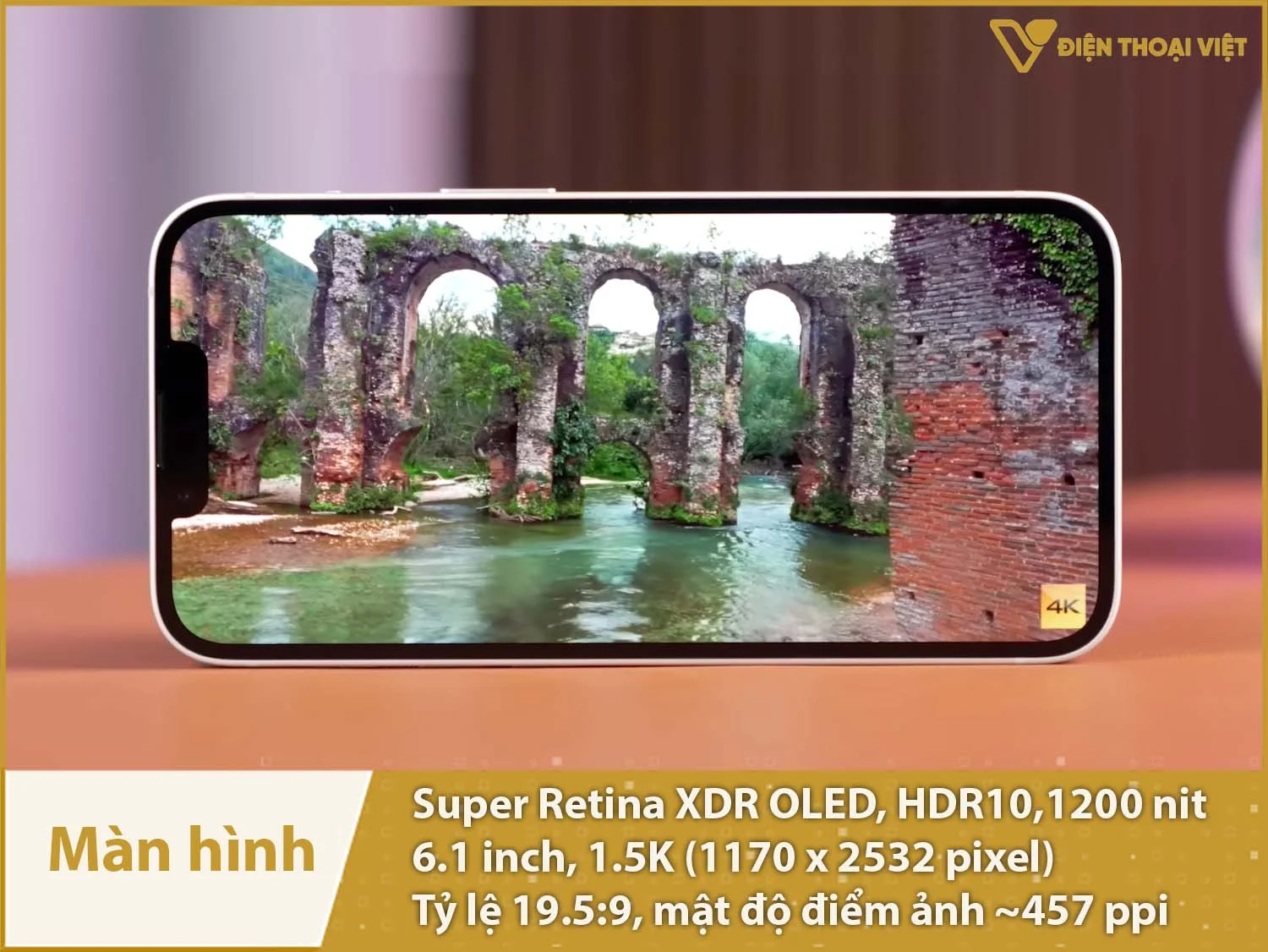 Màn hình 6,1 inch 1.5K OLED và độ sáng 1200 nit