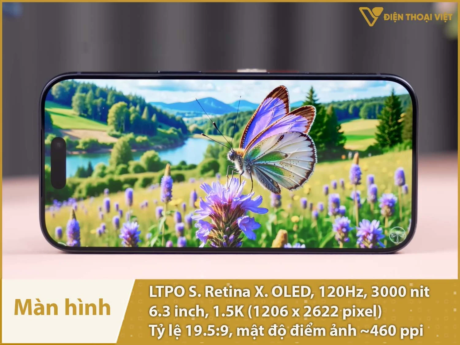 Màn hình OLED 120Hz, 6,3 inch 1.5K và độ sáng lên tới 3000nit