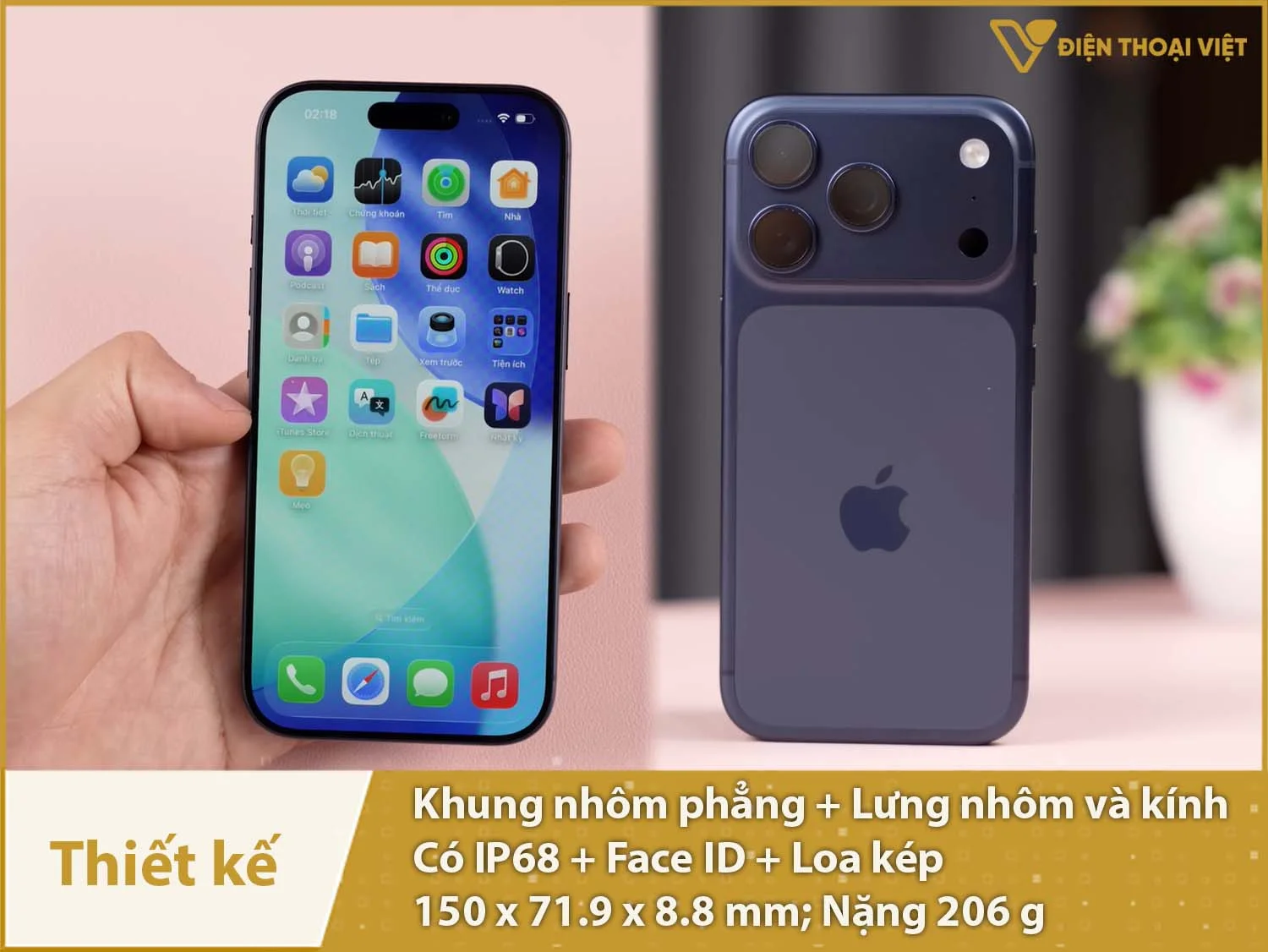 Thiết kế nhỏ gọn, hơi dày có IP68