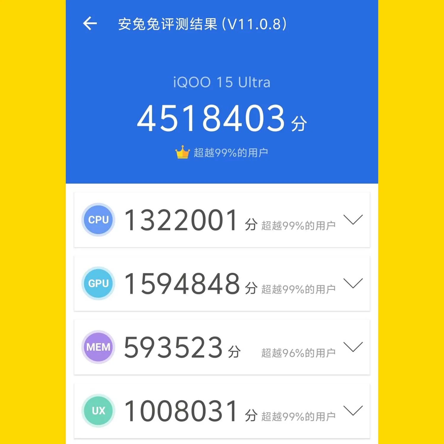 iQOO 15 Ultra đạt 4.518.403 điểm AnTuTu