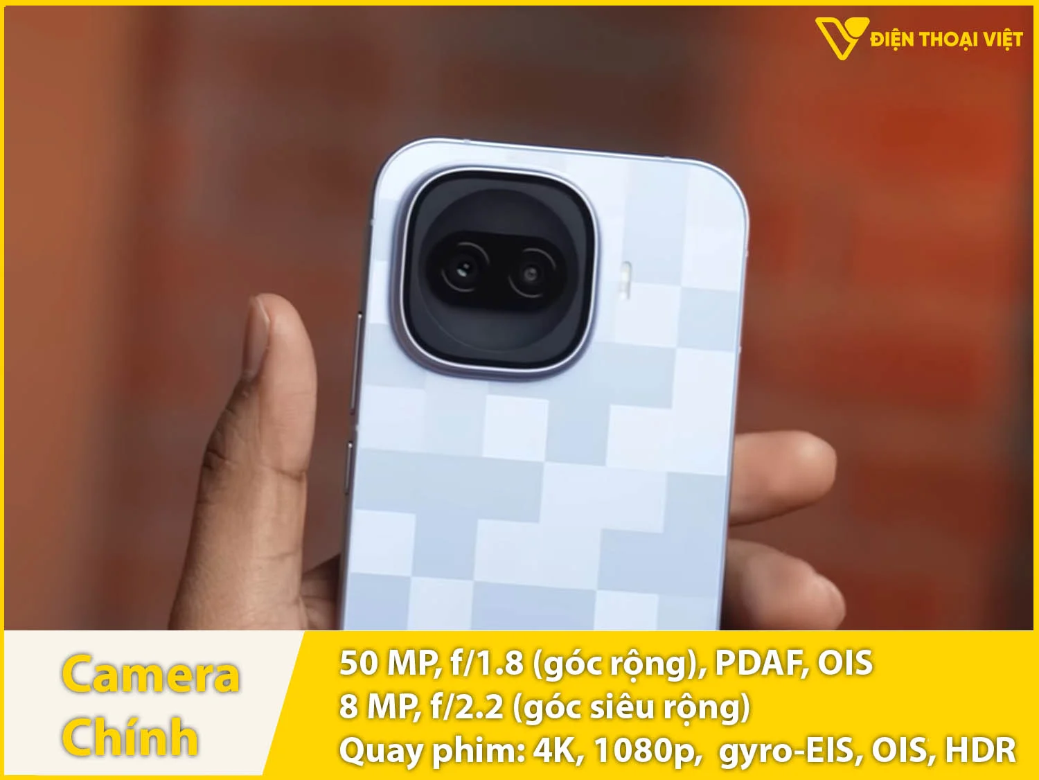 Camera sau 50MP + Góc rộng 8MP & Quay video 4K
