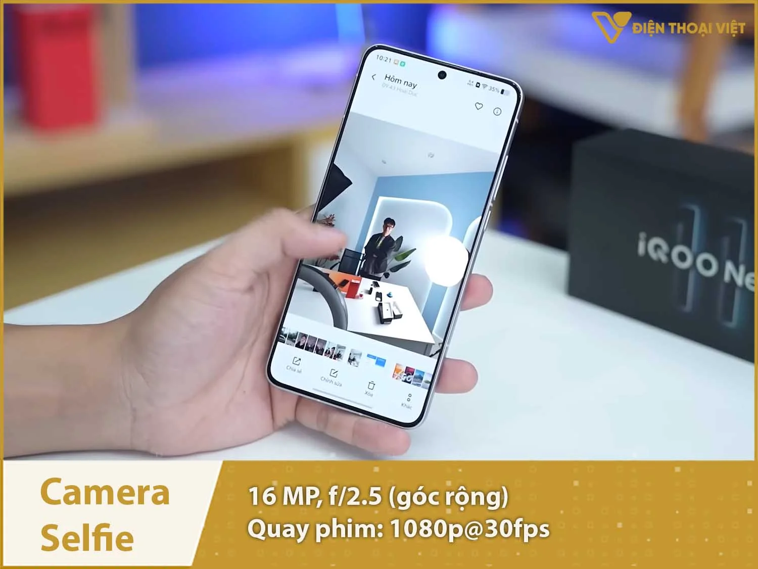 Camera selfie 16MP; Quay phim 1080p