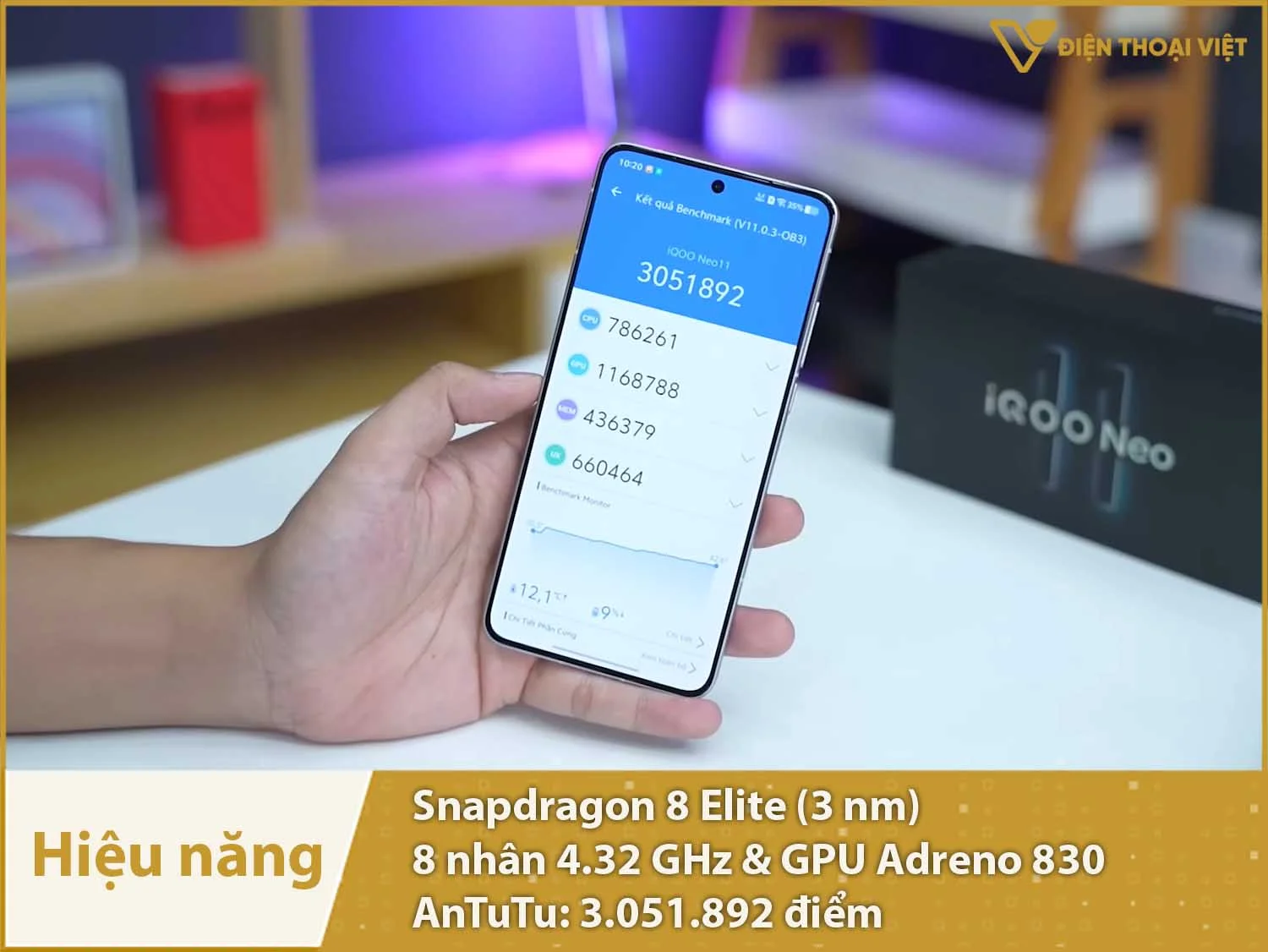 Hiệu năng siêu mạnh mẽ với 3.051.892 điểm AnTuTu