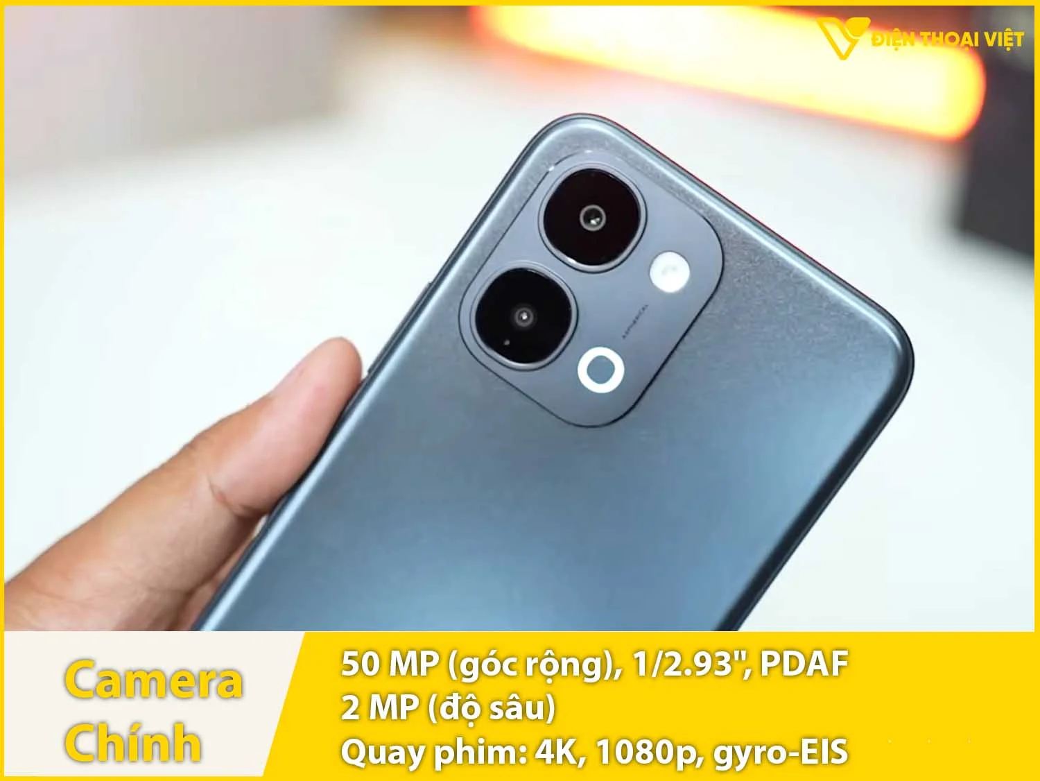 Camera sau 50MP + Độ sâu 2MP & Quay phim 4K