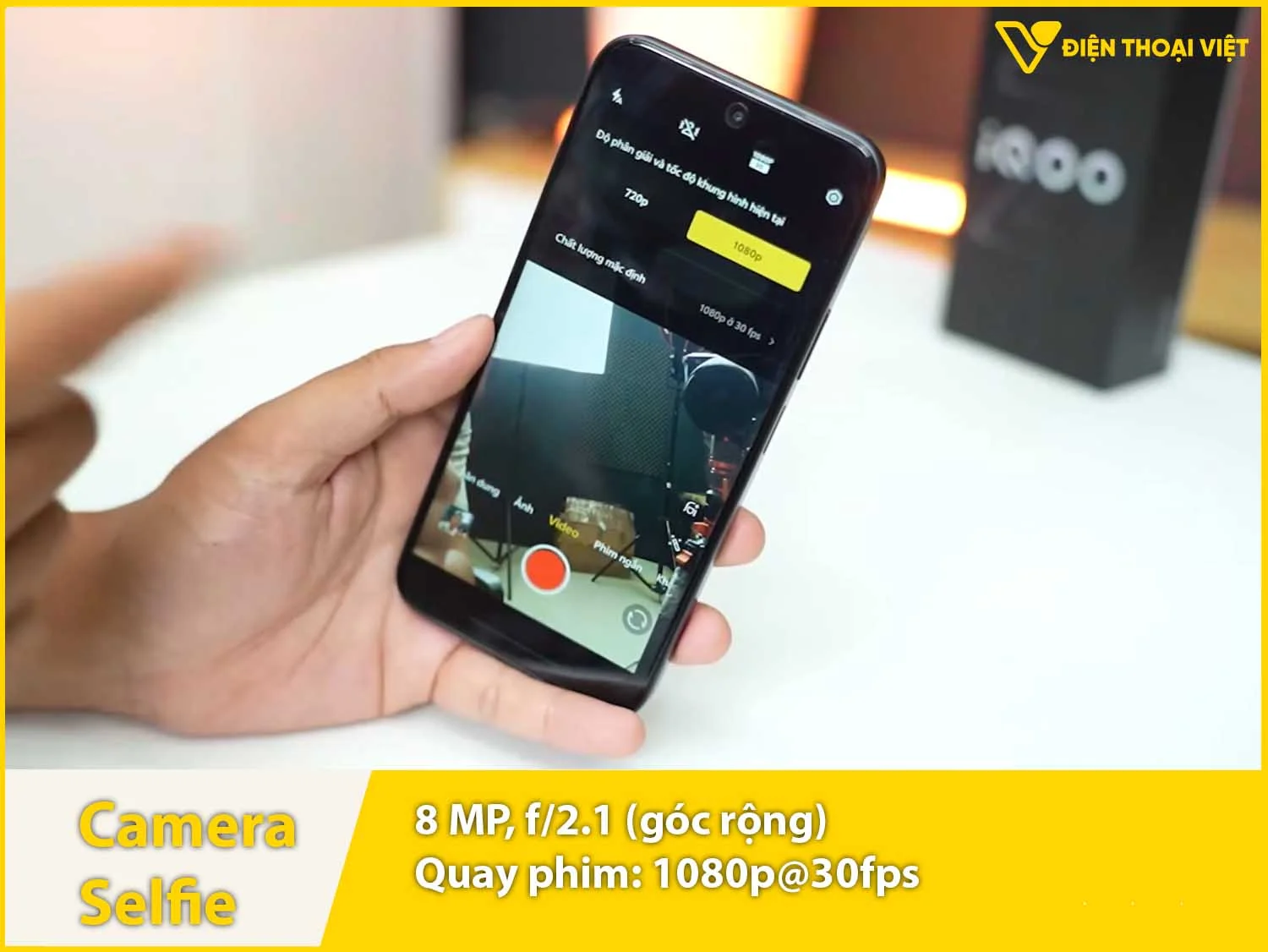 Camera selfie 8MP & Quay phim 1080p