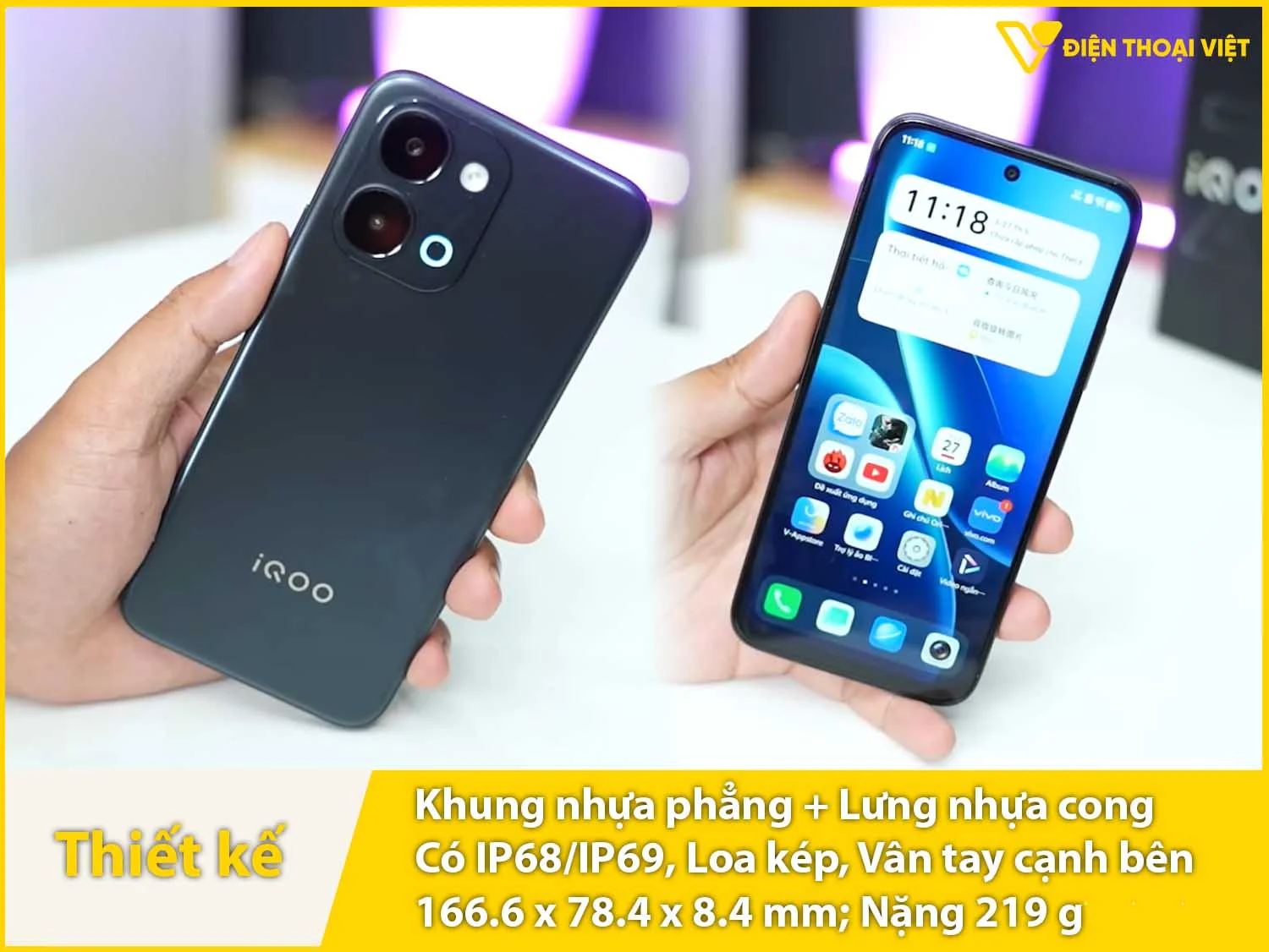 Thiết kế vuông vức & Chất liệu vỏ nhựa