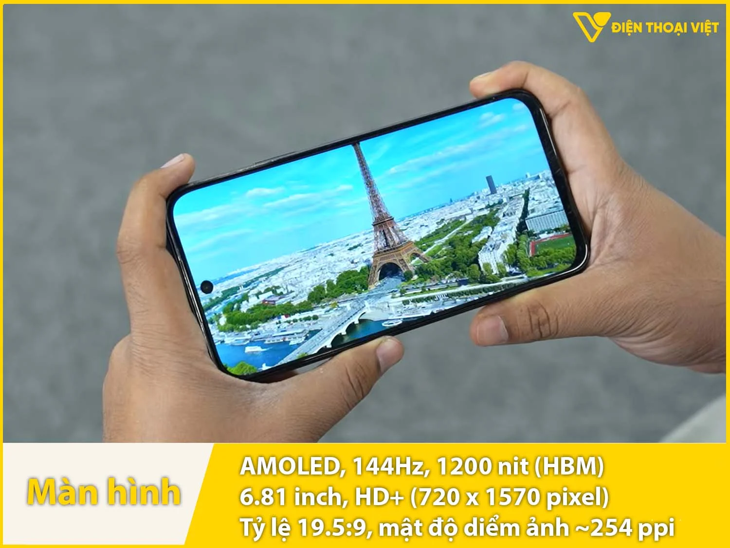AMOLED 6,81 inch - 144Hz - 1200 nit