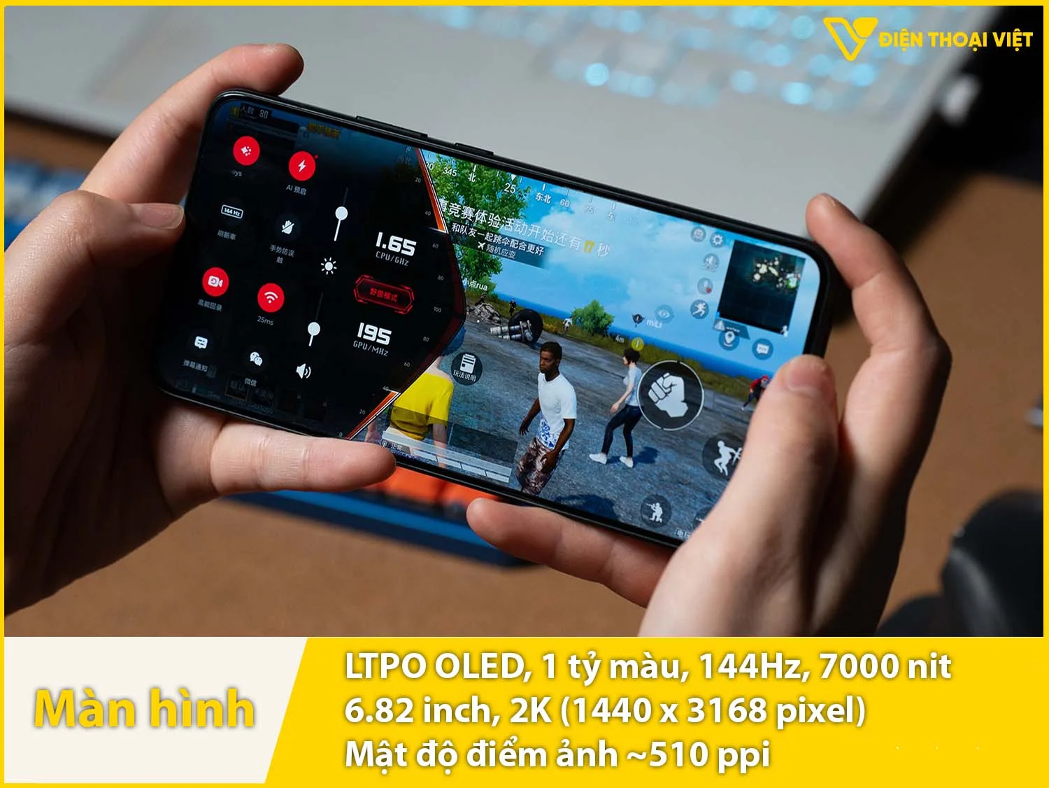 LTPO OLED 6,82 inch - 144Hz - 7000 nit