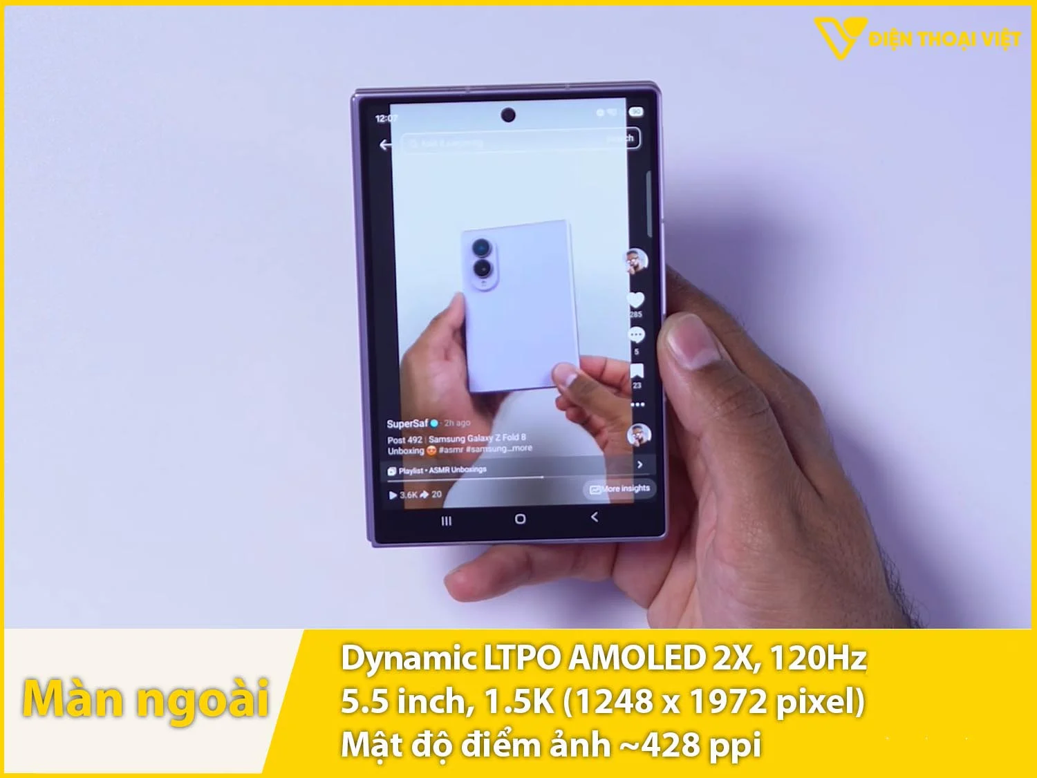 Màn ngoài LTPO AMOLED 2X 5.5 inch - 120Hz