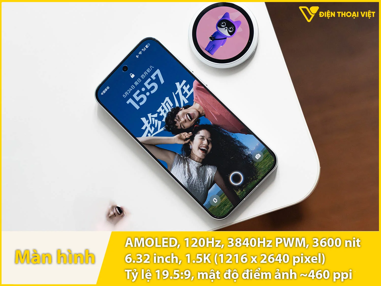 AMOLED 6,32 inch 1.5K - 120Hz - 3600 nit