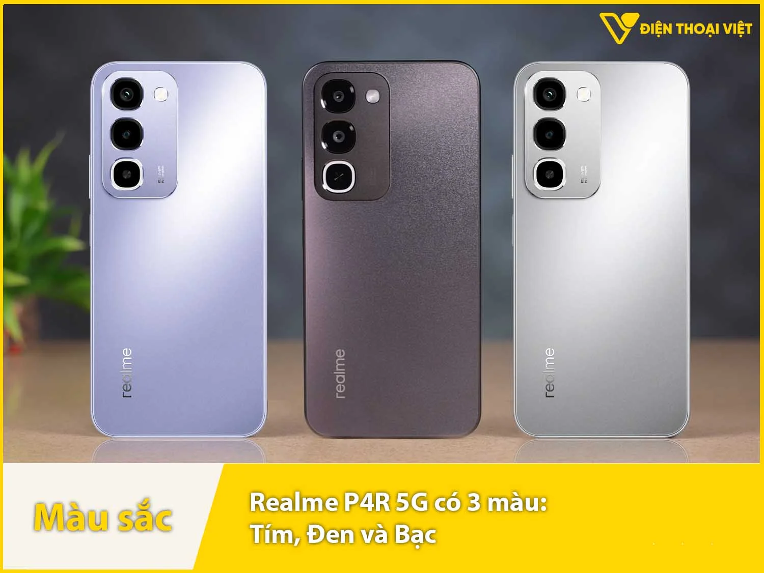 P4R cung cấp các màu: Bạc, Đen xám và Tím