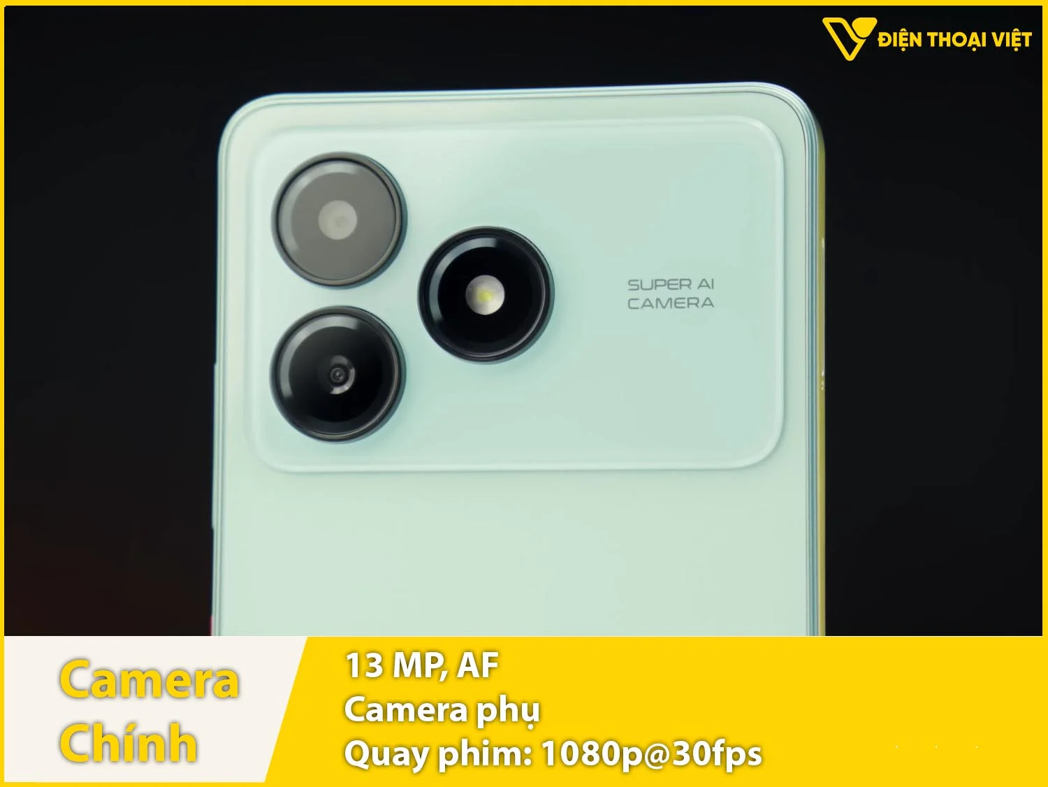 Camera sau 13MP + Góc rộng 0.08MP