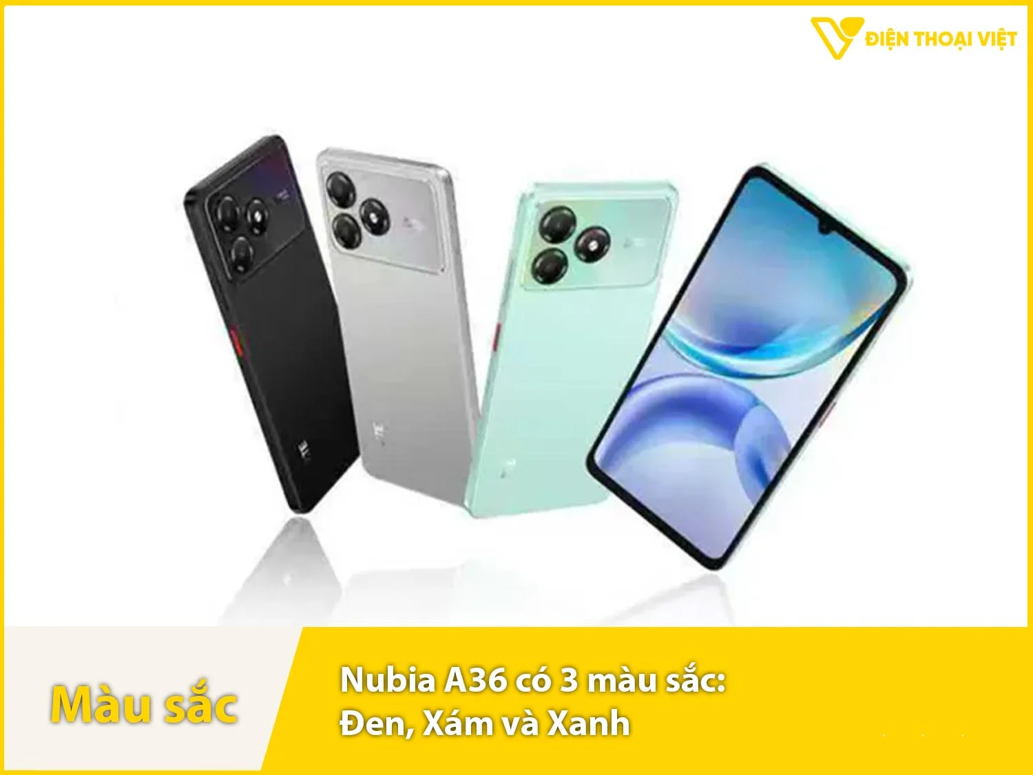 Nubia A36 cung cấp 3 màu sắc