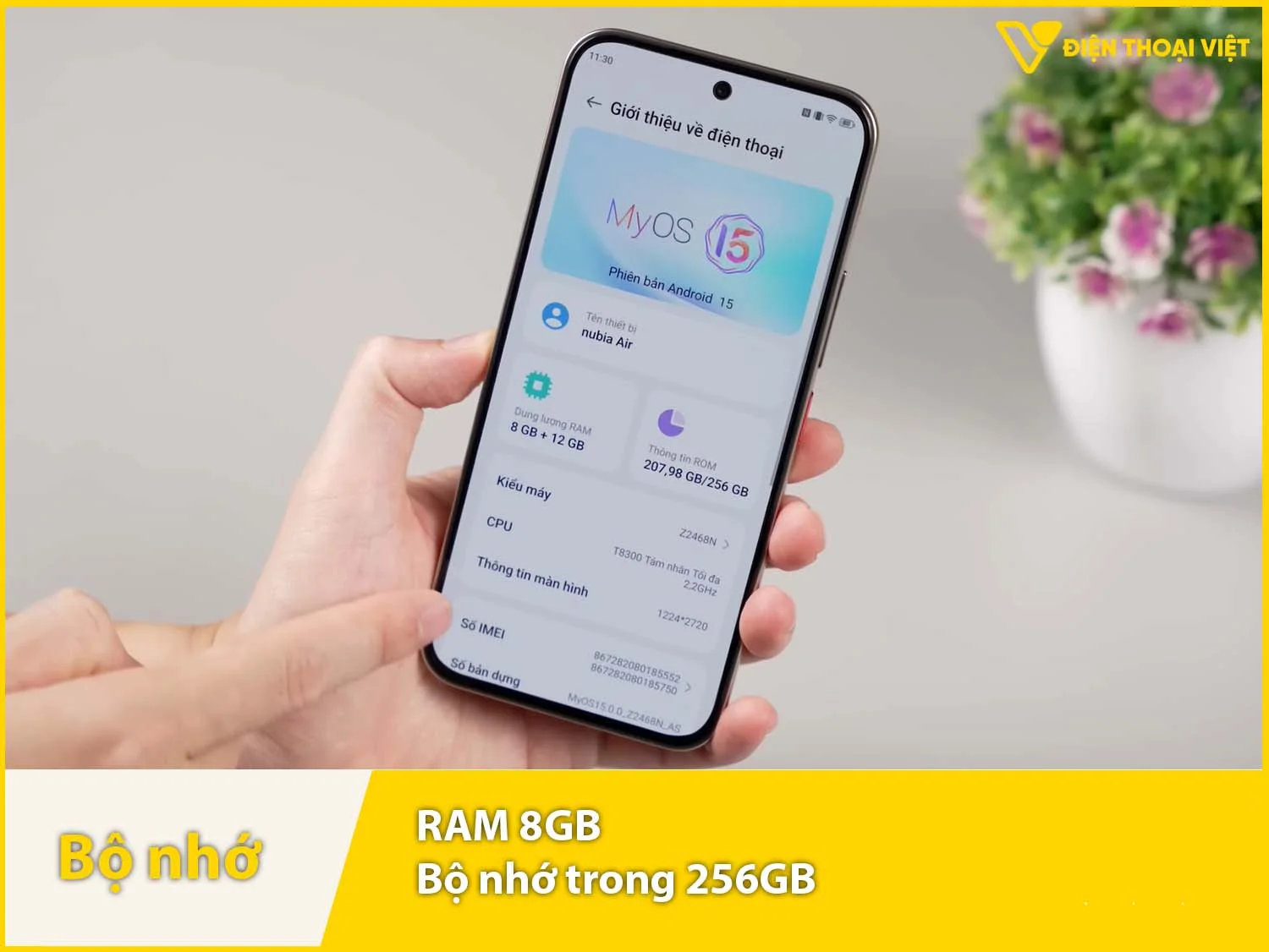 Nubia Air có RAM 8GB & Bộ nhớ trong 256GB