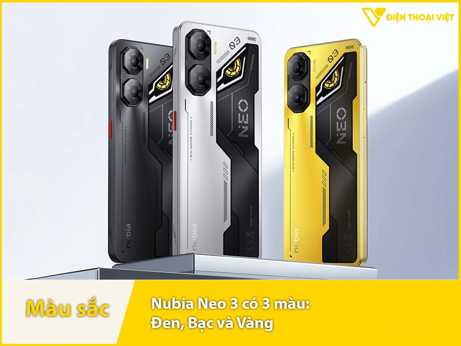 Nubia Neo 3 có các màu Đen, Bạc và Vàng