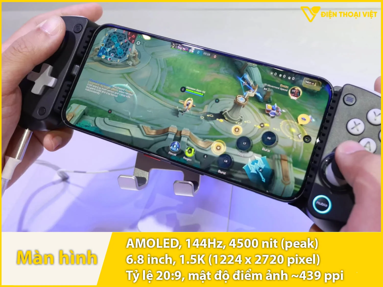 AMOLED 6,8 inch - 144Hz - 4500 nit