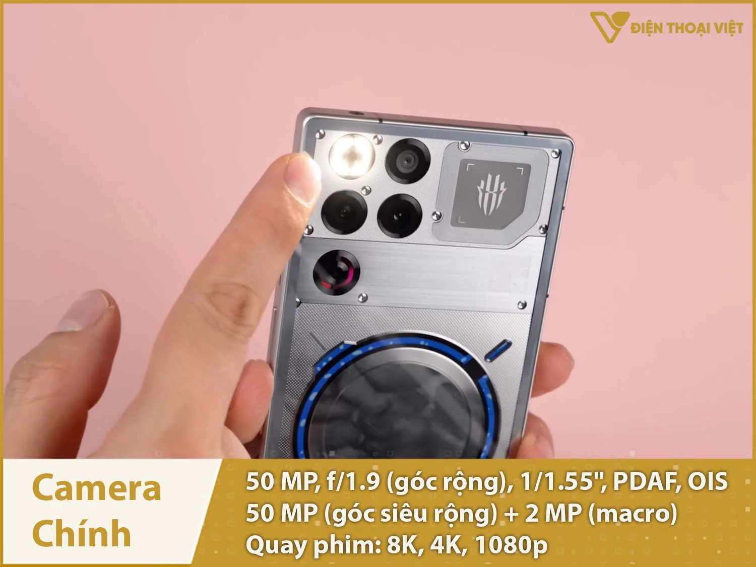 Camera chính 50MP & Quay phim 8K