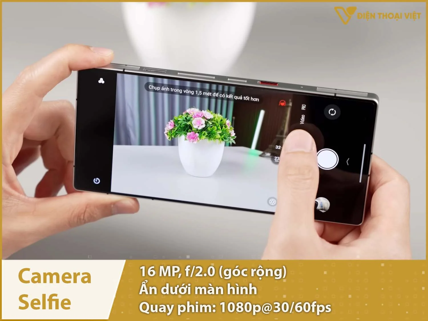 Camera selfie 16MP ẩn dưới màn hình & Quay phim 1080p