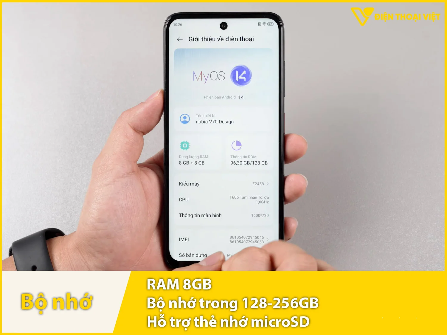 Nubia V70 Design có RAM 8GB & Bộ nhớ trong 128-256GB