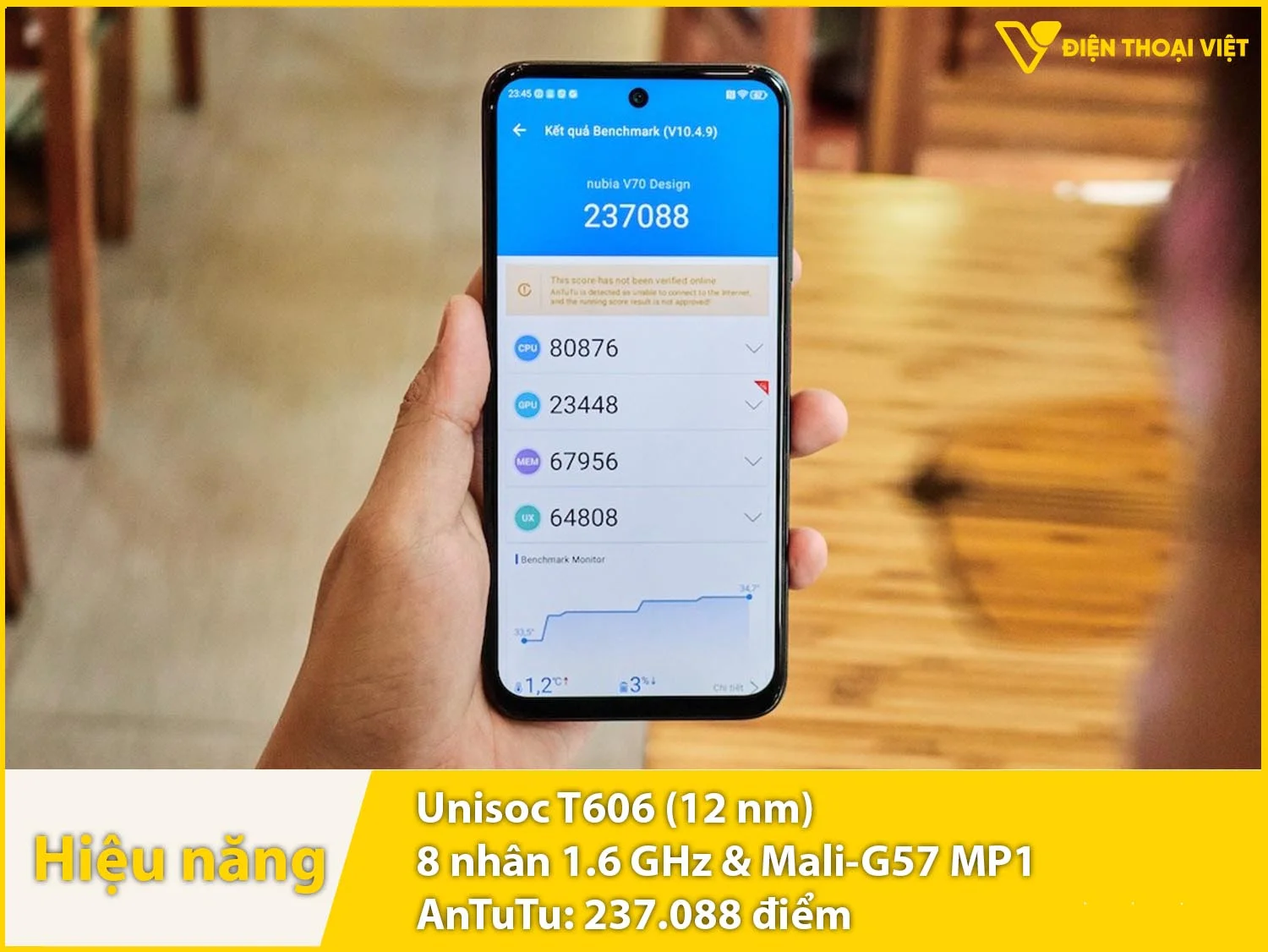 Hiệu năng khá mượt mà với 237.088 điểm AnTuTu