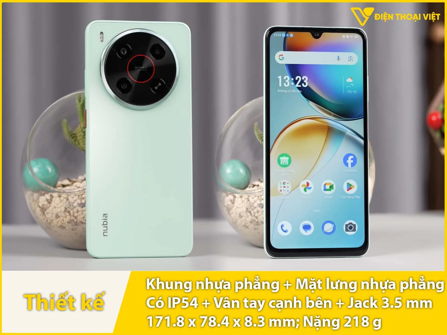 Thiết kế vuông vức, cụm camera tròn lớn