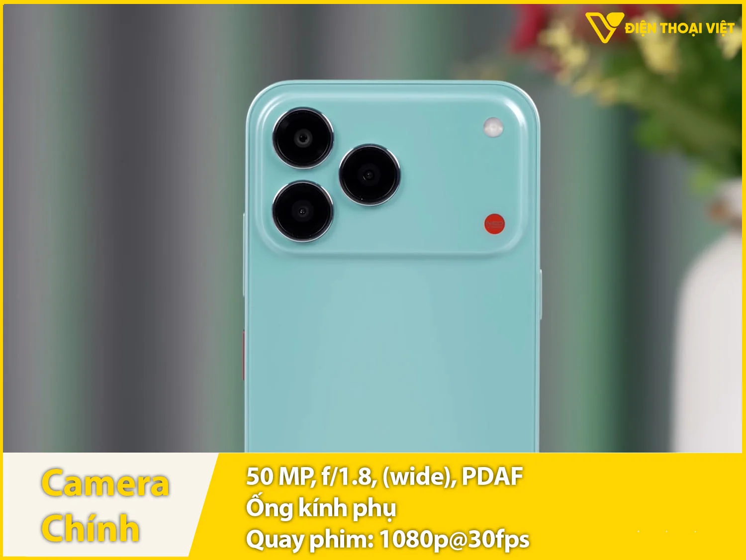 Camera sau 50MP + Ống kính phụ & Quay phim 1080p