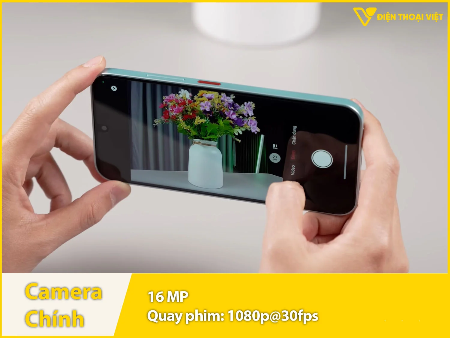 Camera selfie 16MP & quay video 1080p