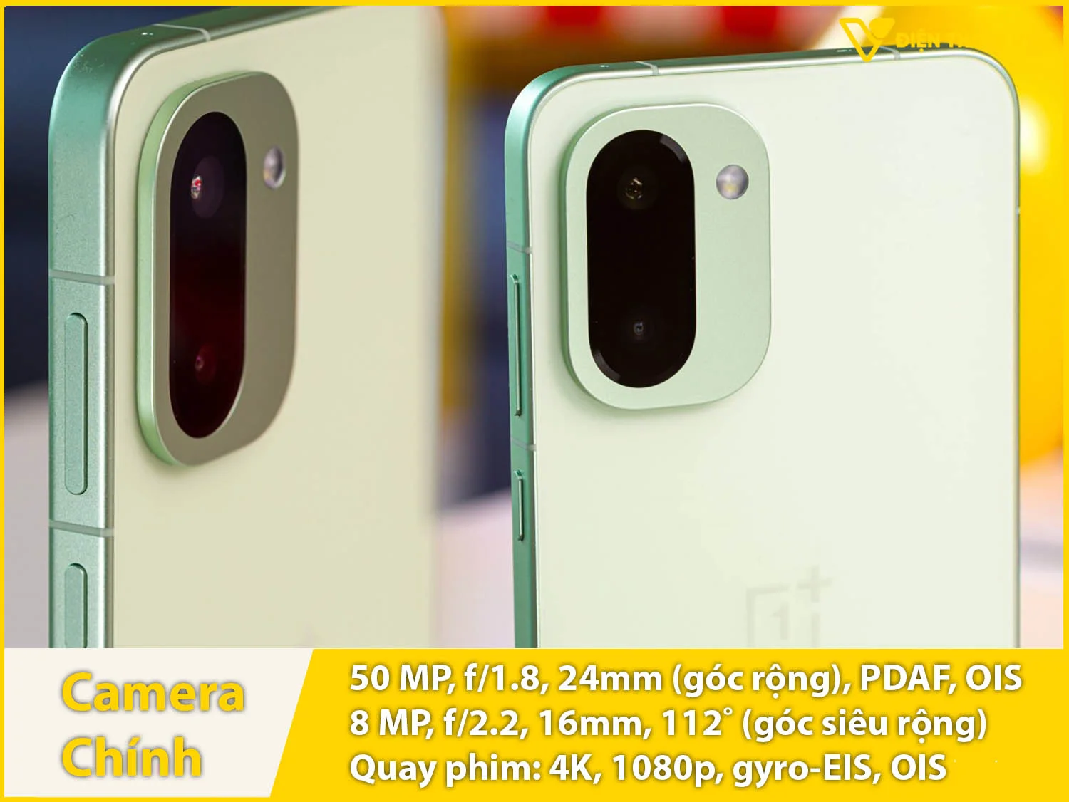 Camera sau 50MP + Góc rộng 8MP