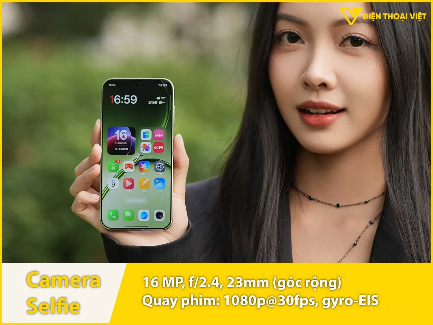 Camera selfie 16MP & Quay phim 1080p