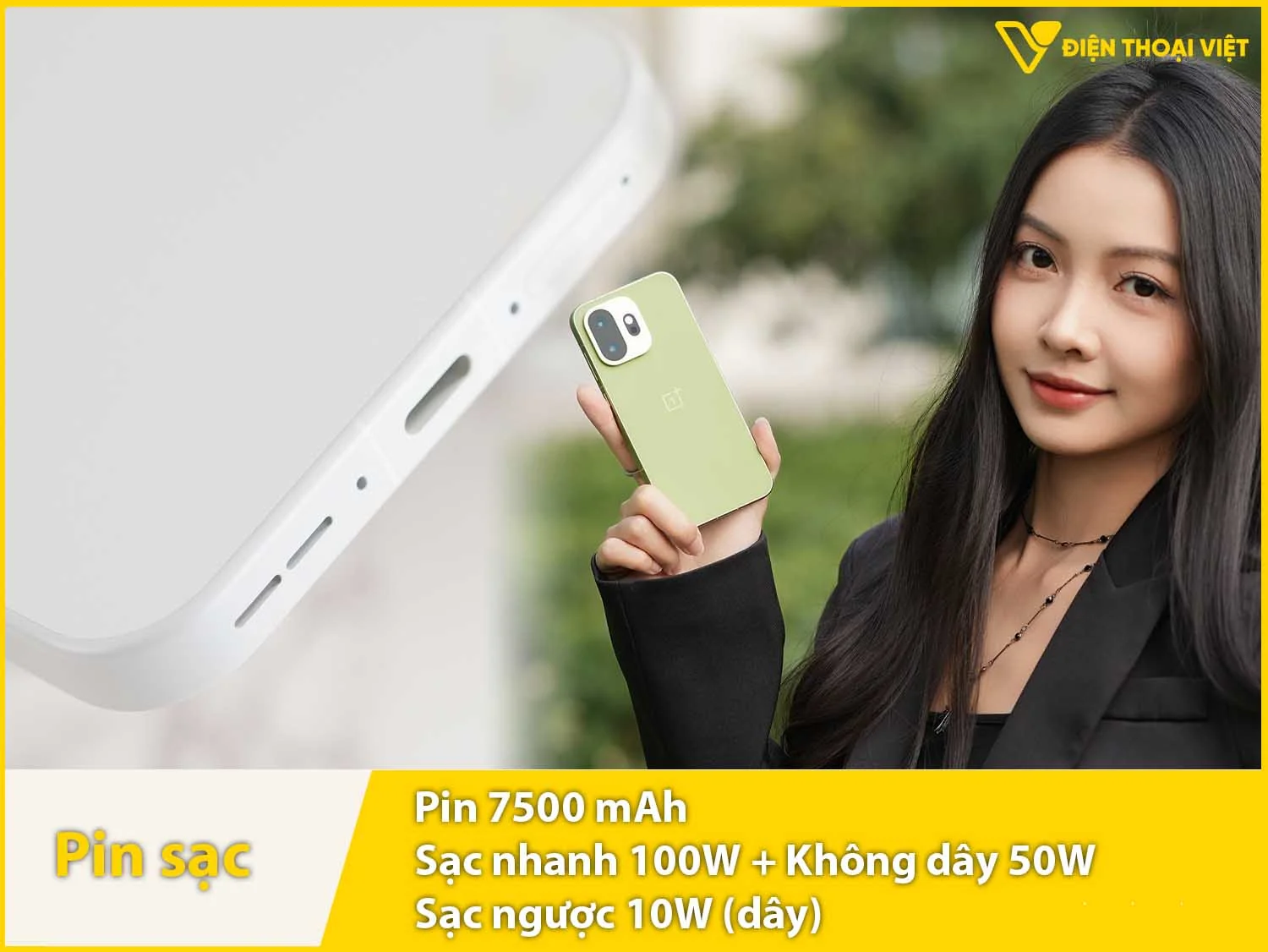 Pin 7500mAh & Sạc siêu nhanh 100W, Sạc không dây 50W, sạc ngược 10W