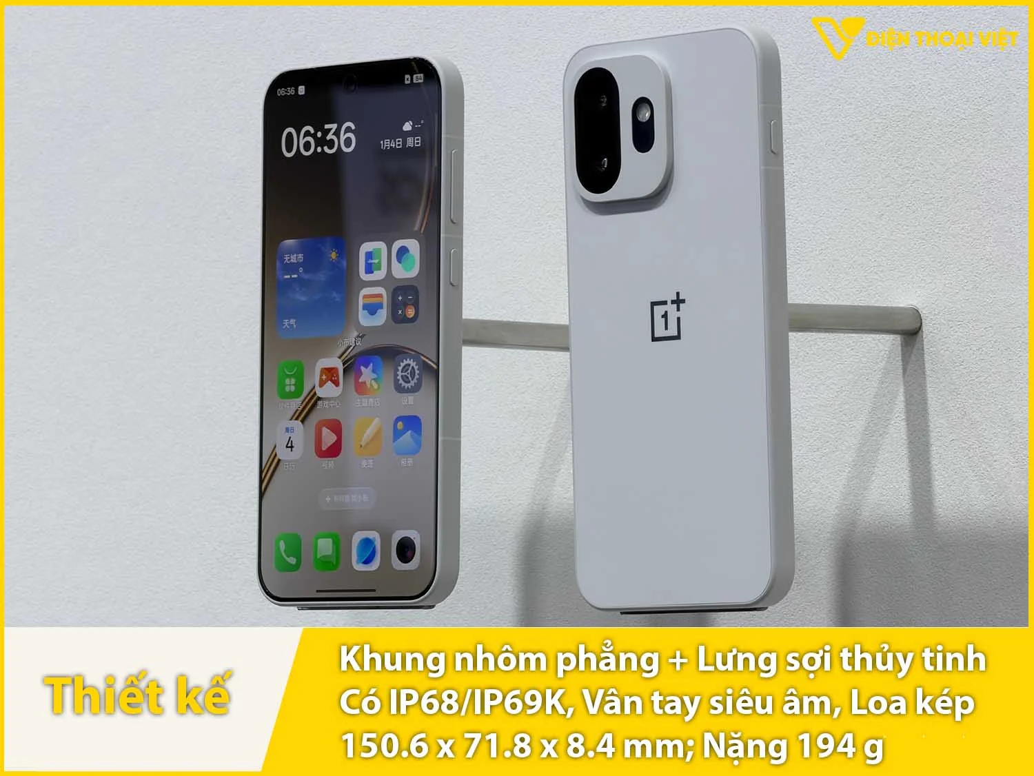 Khung hợp kim nhôm & Mặt lưng sợi thủy tinh cao cấp