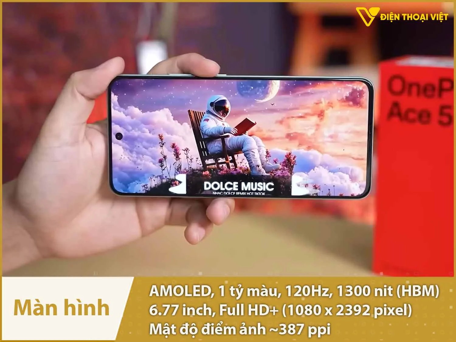 Màn hình AMOLED 120Hz, độ sáng cao 1300 nit