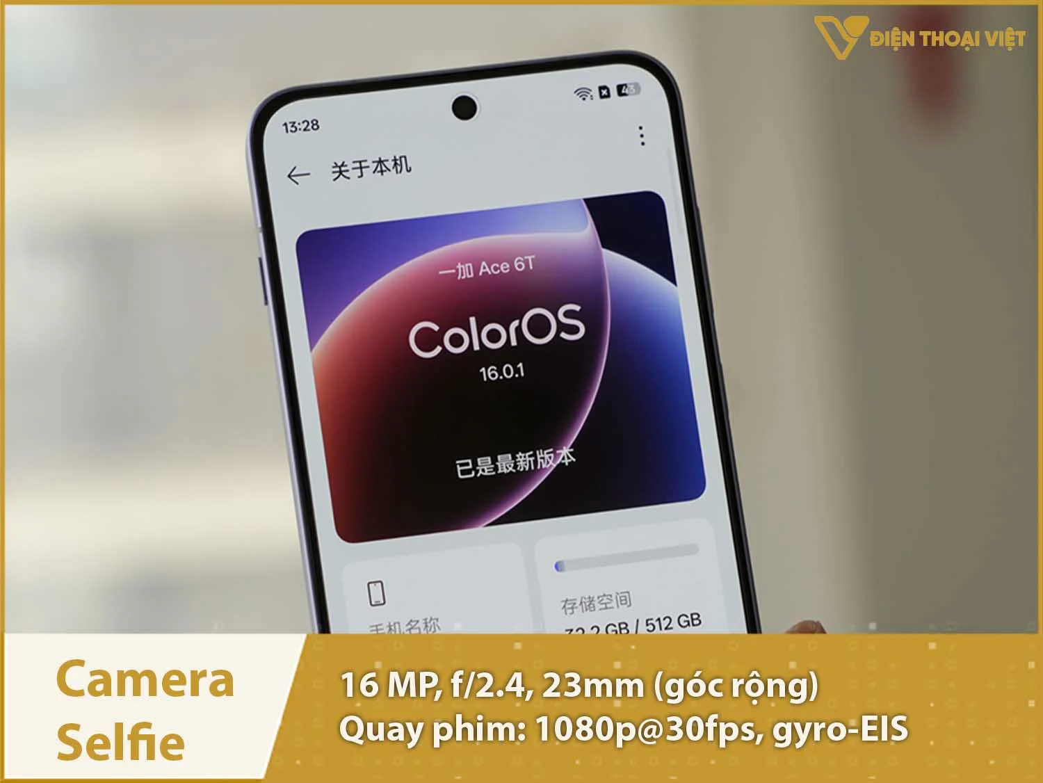 Camera selfie 16MP & Quay phim 4K