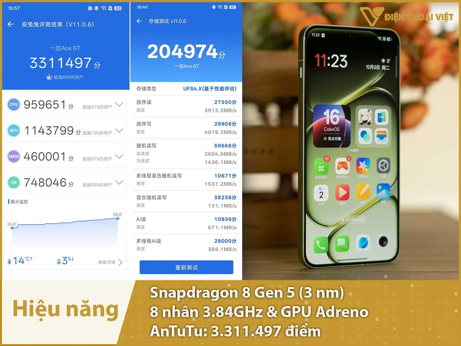 OnePlus Ace 6T hiệu năng