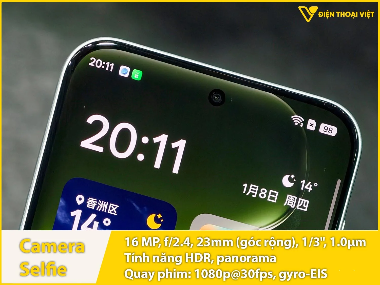 Camera selfie 16MP & Quay phim 1080p