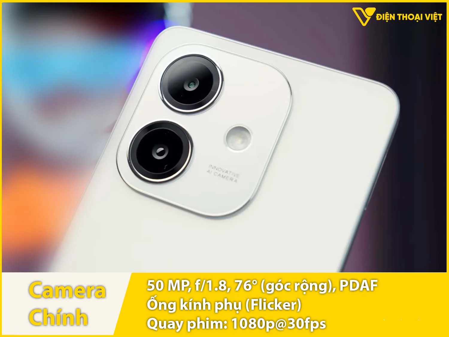 Camera 50MP & Quay phim 1080p sắc nét
