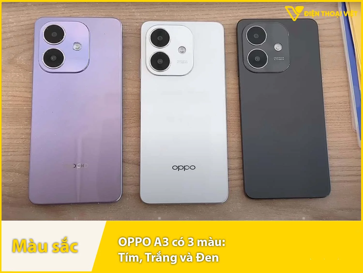 OPPO A3 có 3 màu sắc trẻ trung và năng động