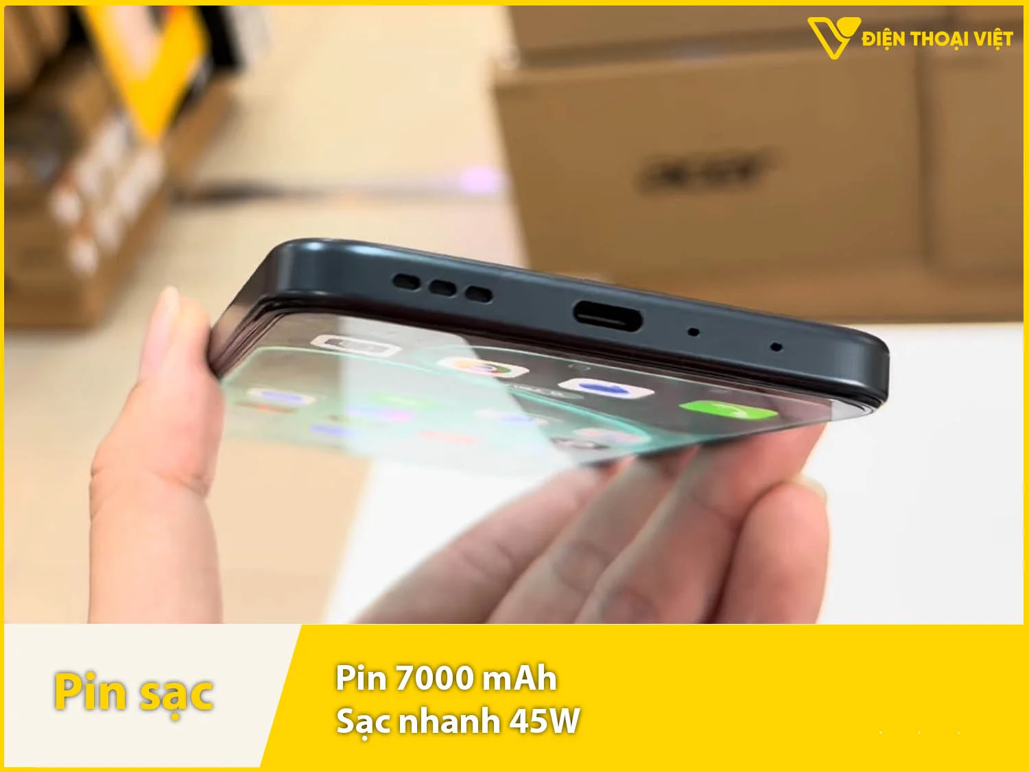 Pin 7000mAh & Sạc 45W