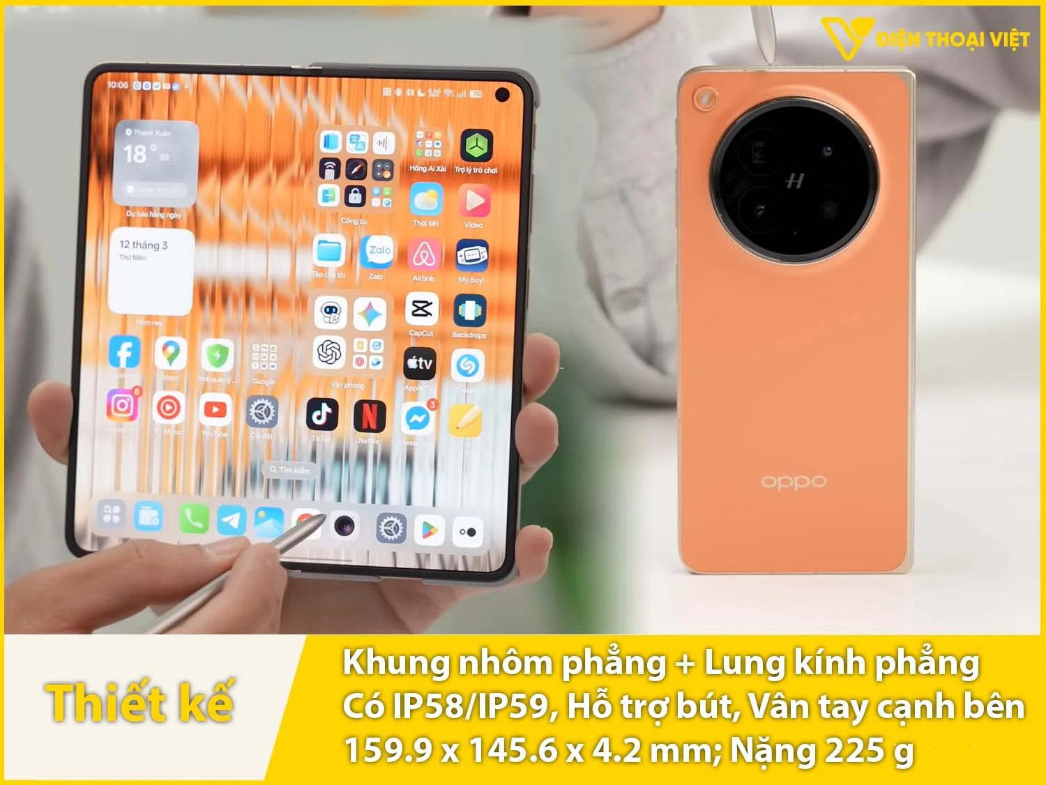 Thiết kế gập đẳng cấp & Chất liệu cao cấp