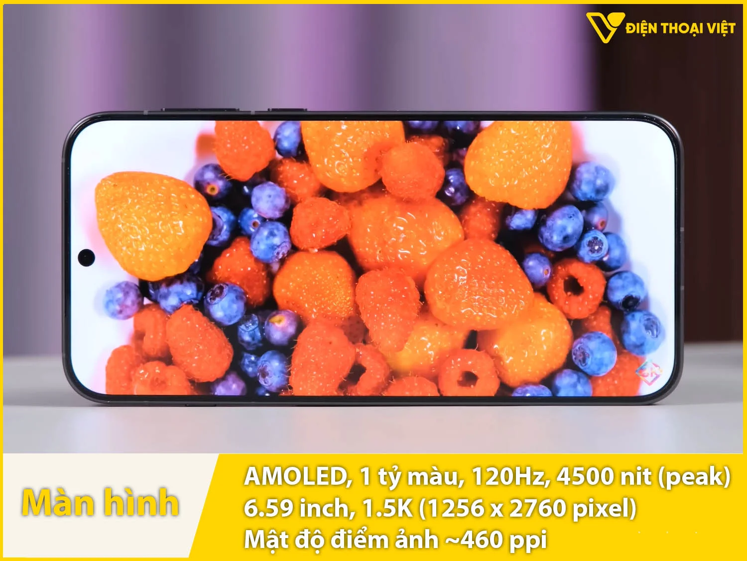 Màn hình AMOLED 120Hz 1.5K 4500nit