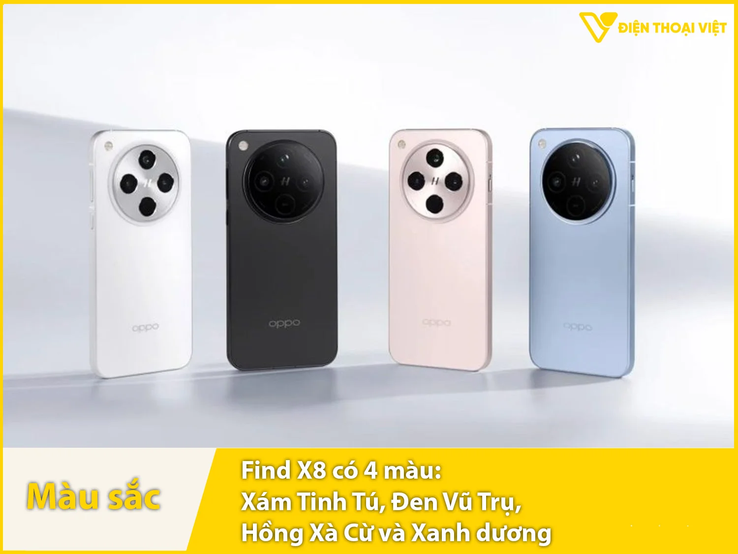 Find X8 cung cấp tất cả 4 màu sắc
