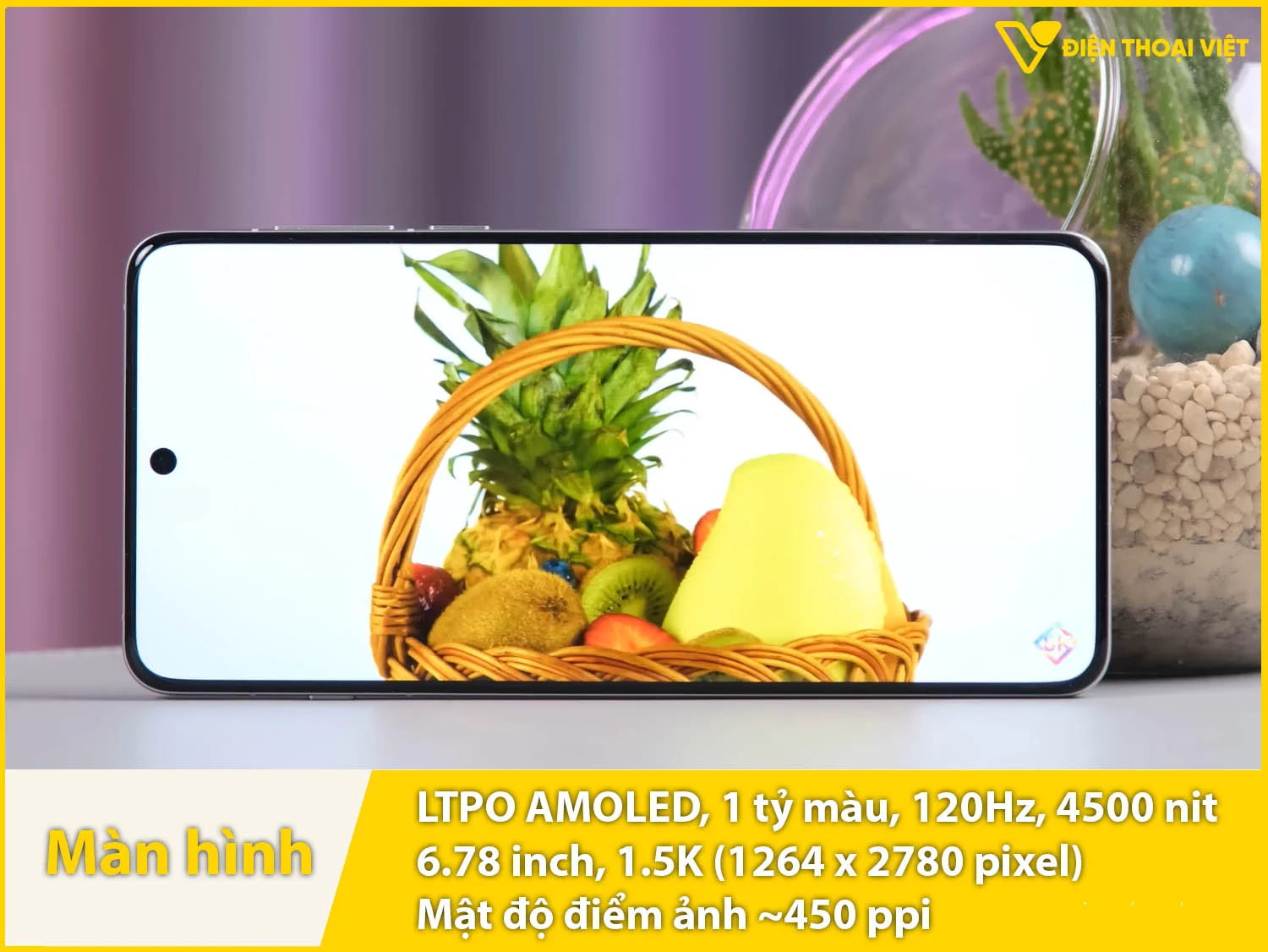 Màn hình LTPO AMOLED 6,78 inch 1.5K 4500nit