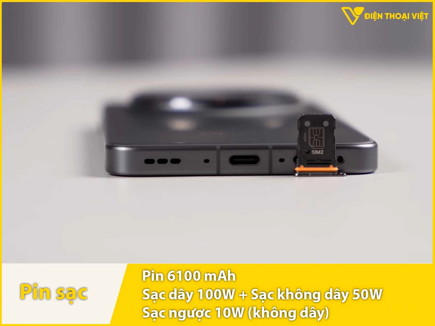 Pin 6100mAh & Sạc dây 100W, không dây 50W